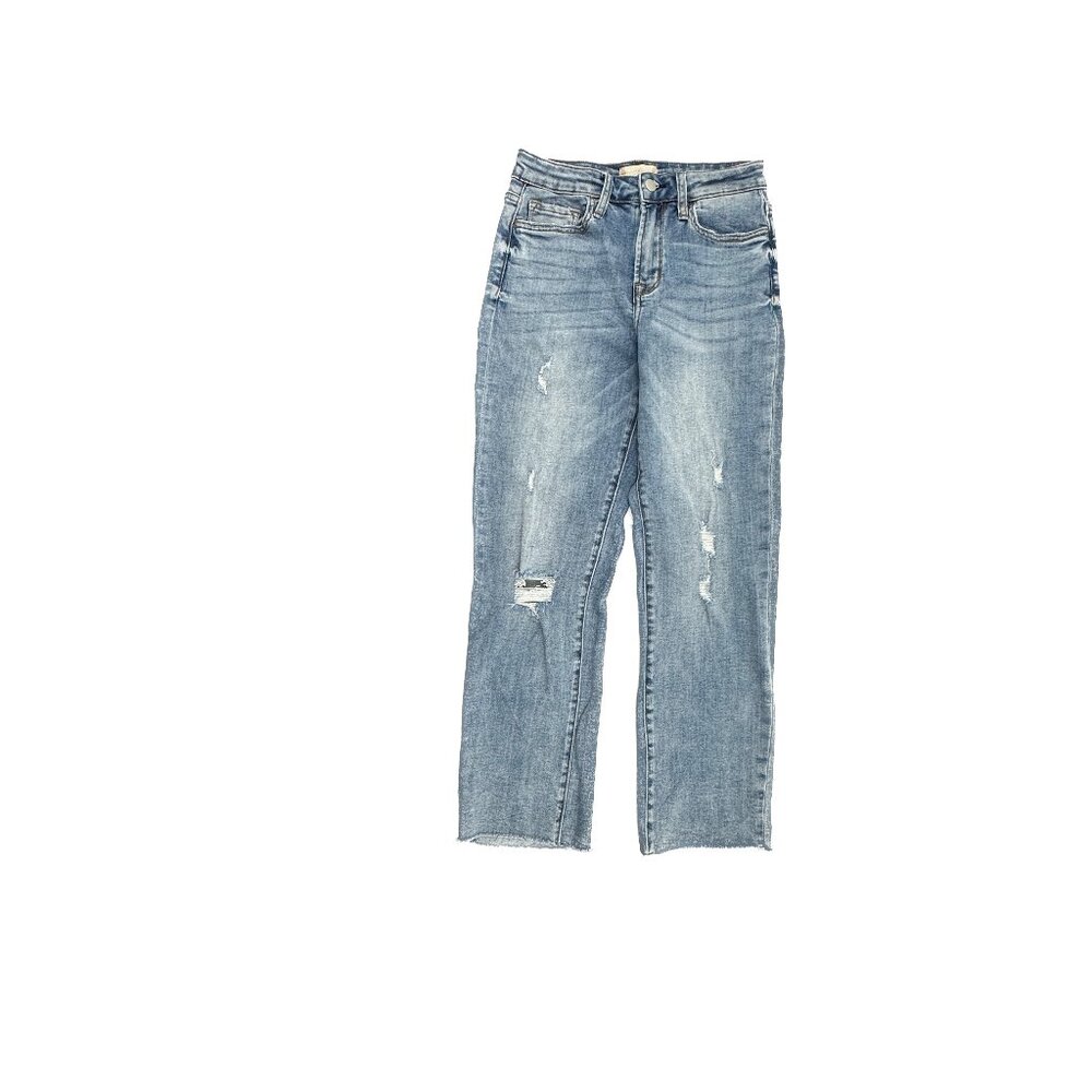 Altar'd State Distressed Raw Hem Crop Women's size 26 Medium Blue‎ Denim Jeans